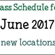 June Class Schedule – New locations!